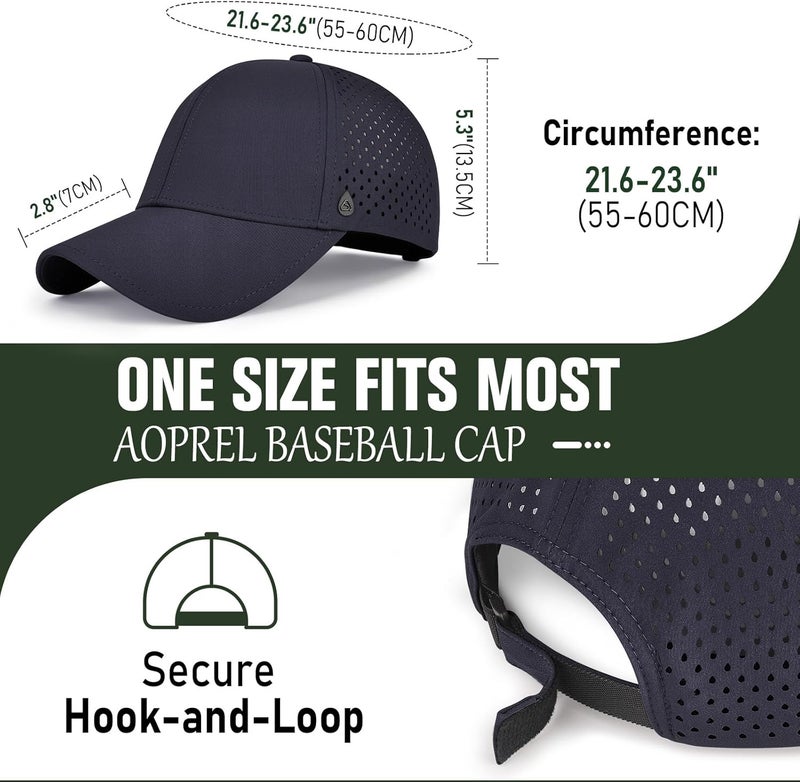 AOPREL Baseball Cap Breathable Mesh Golf Hat Quick Dry Adjustable Baseball Hats for Men and Women Sport Running Workout - Image 5